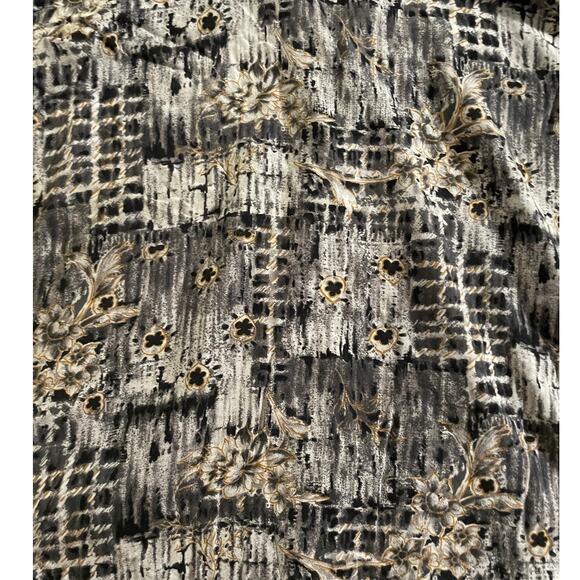 Vtg. Impressions Burn Out Modern Floral Print Short Sleeve Top SZ L - Picture 4 of 9